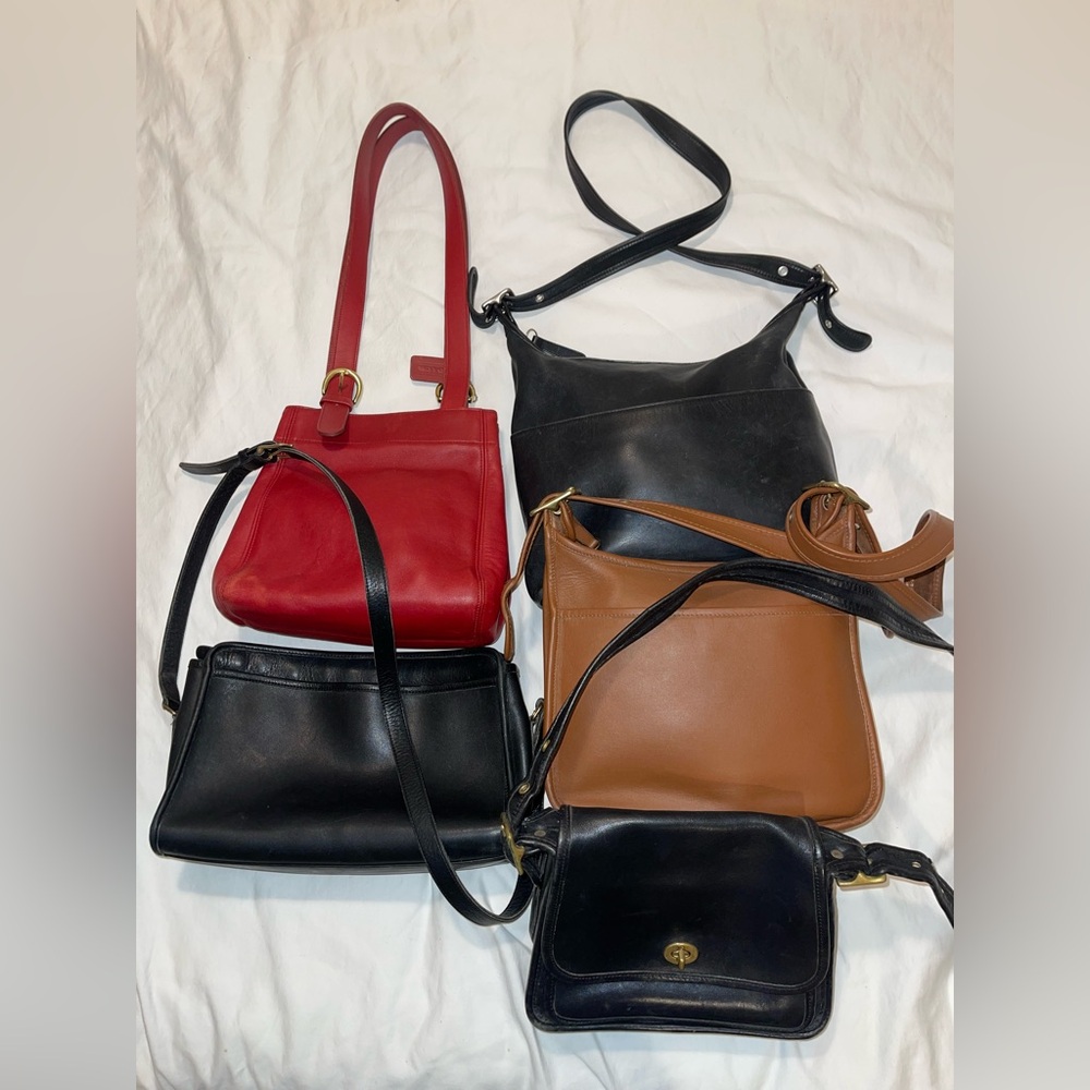 5 vintage coach bags purses